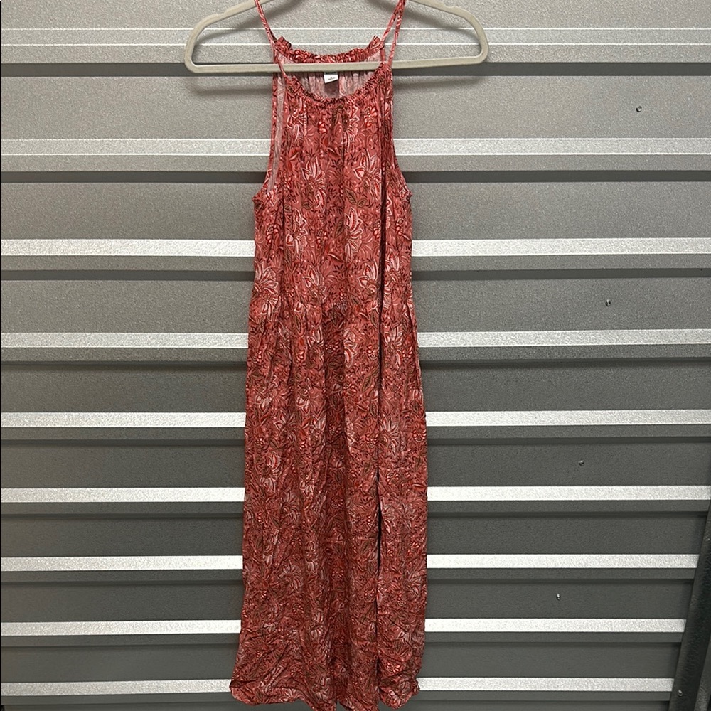 Old Navy Womens Mock Neck Sleeveless MIDI Dress Floral Size Small Summer Spring